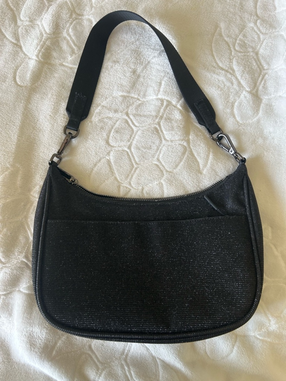 Lululemon Athletica Black Sparkle Shoulder Purse - Picture 2 of 4